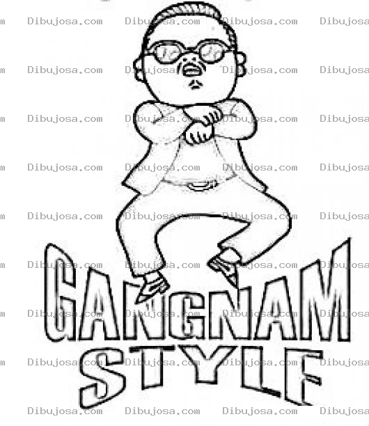 Dibujo para colorear Gangnam Style Baile