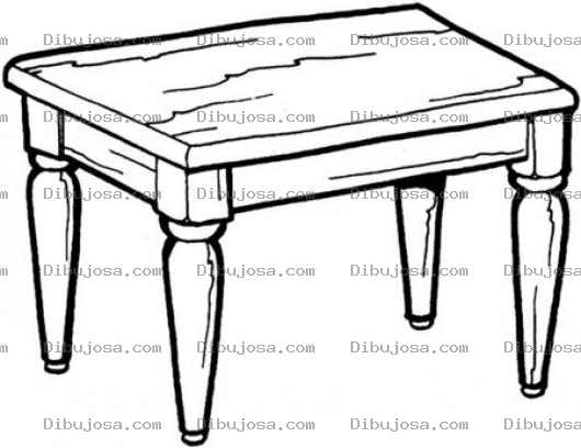 Dibujo para colorear Dibujo De Una Mesa De Madera Para Pintar Y Colorear
