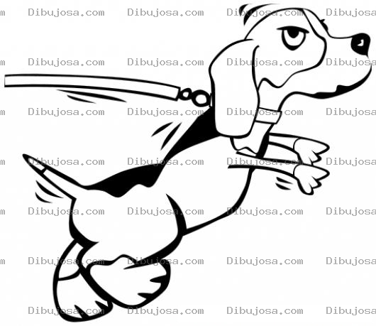 Dibujo para colorear Paseo De Perro Dibujo De Perro Ansioso Por Pasear Para Pintar Y Colorear
