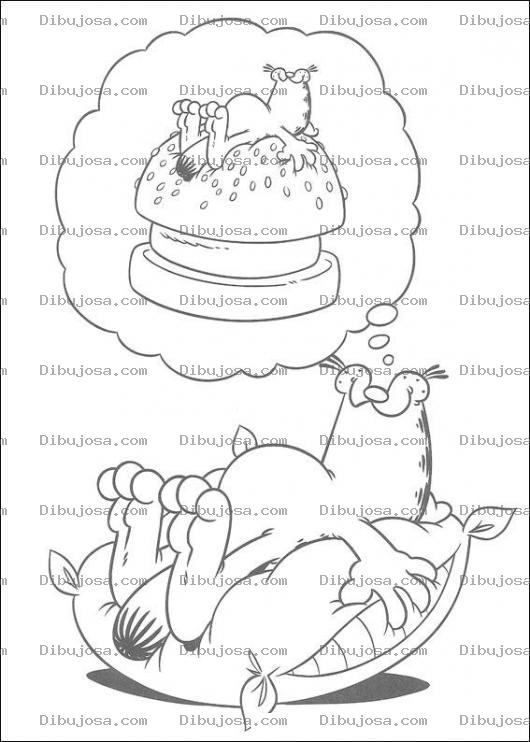 Dibujo para colorear Pintar a Garfield durmiendo