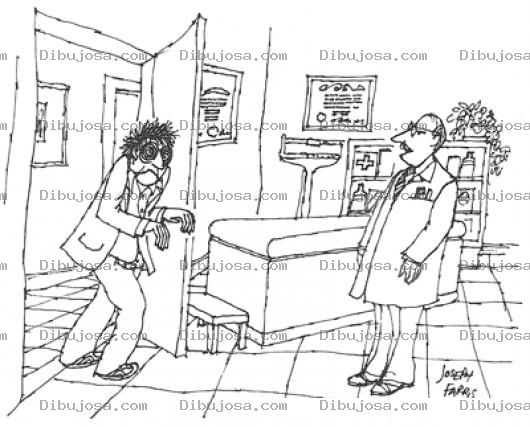 Dibujo para colorear Enfermo De Los Nervios Visitando Al Doctor Para Pintar Y Colorear