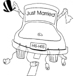Dibujo para colorear Carro De Reciencasados Para Pintar Y Colorear