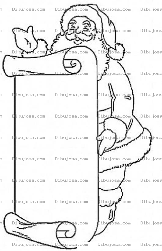 Dibujo para colorear Lista De Regalos De Santa Claus Para Pintar Y Colorear La Gran Carta De Santaclaus