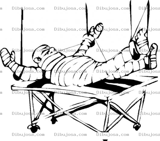 Dibujo para colorear Dibujo De Hombre Quebrado En Un Hospital Para Pintar Y Colorear Senor Herido Que Parece Momia