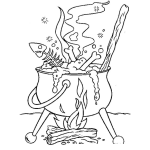 Dibujo para colorear Caldo De Pescado Con Huesos Para Pintar Y Colorear