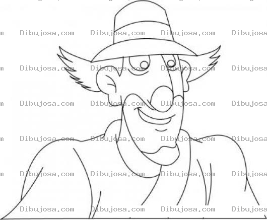 Dibujo para colorear Colorear Al Inspector Gadyet Pintado De Payaso Para Colorear
