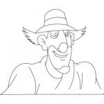 Dibujo para colorear Colorear Al Inspector Gadyet Pintado De Payaso Para Colorear
