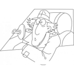 Dibujo para colorear Dibujo Del Inspector Gadget En Su Carro Para Pintar Y Colorear