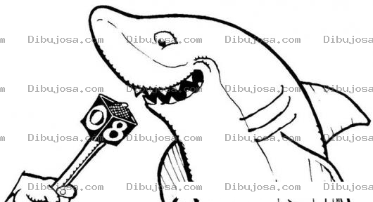 Dibujo para colorear Dibujo De Tiuburon Entrevistado Para Pintar Y Colorear