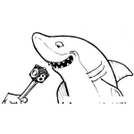 Dibujo para colorear Dibujo De Tiuburon Entrevistado Para Pintar Y Colorear