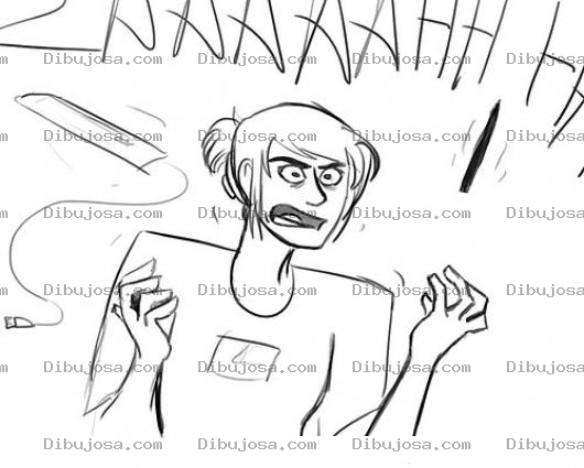 Dibujo para colorear Dibujo De Chica Furiosa Para Pintar Y Colorear