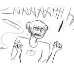 Dibujo para colorear Dibujo De Chica Furiosa Para Pintar Y Colorear
