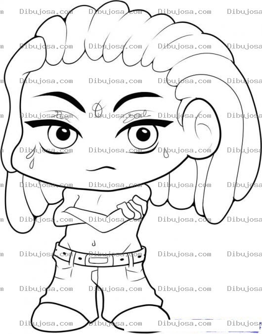 Dibujo para colorear Dibujo De Rapero Lil Wayne Para Pintar Y Colorear