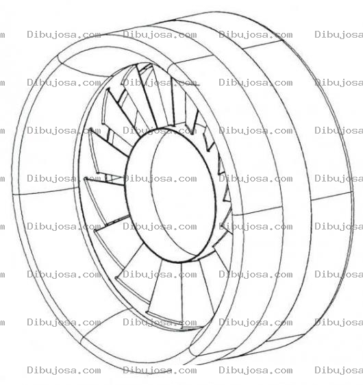 Dibujo para colorear Dibujo De Turbina Para Pintar Y Colorear
