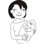 Dibujo para colorear Dibujo De Una Mama Con Su Bebe Para Pintar Y Colorear