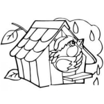 Dibujo para colorear Casita De Pajaro Para Colorear