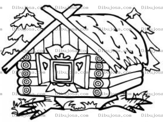 Dibujo para colorear Casa Con Patas De Gallina Para Pintar Y Colorear