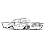 Dibujo para colorear Pintar carro con llamas de fuego