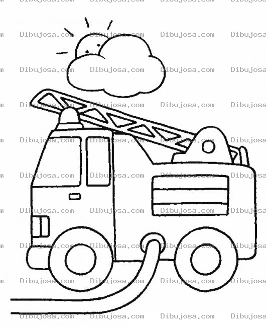 Dibujo para colorear Camioncito De Bomberos Para Colorear