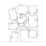 Dibujo para colorear Dibujo De Pulpo Con 8 Carteles En Blanco Para Pintar Y Colorear