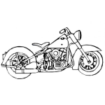 Dibujo para colorear Dibujo De Una Motocicleta Harleydavidson Para Pintar Y Colorear