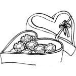 Dibujo para colorear Colorear Caja De Chocolates Con Forma De Corazon