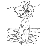 Dibujo para colorear La sirenita saliendo del mar