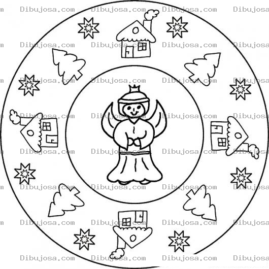 Dibujo para colorear Mandala De Navidad Para Colorear