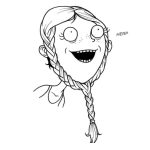 Dibujo para colorear Dibujo De Chica Con Barba De Trenzas Para Pintar Y Colorear