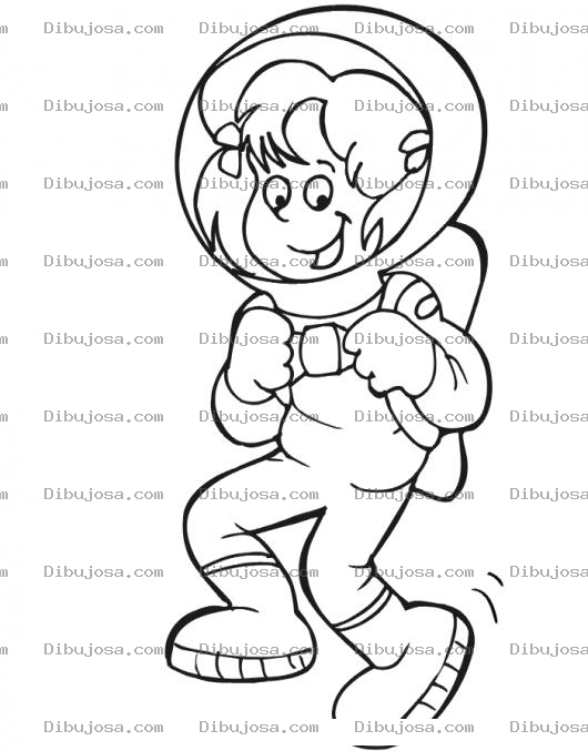Dibujo para colorear Chica Astronauta Para Pintar Y Colorear