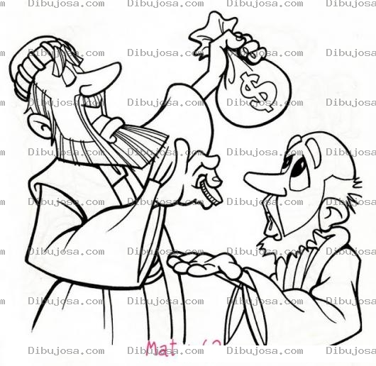 Dibujo para colorear Dibujo Del Rico Y El Pobre Para Pintar Y Colorear
