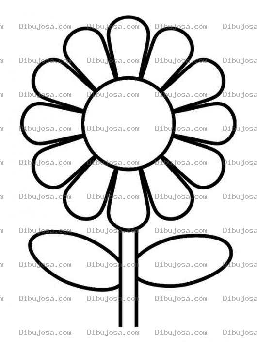 Dibujo para colorear Dibujo De Una Margarita Para Pintar Y Colorear Floresita Con Muchos Petalos
