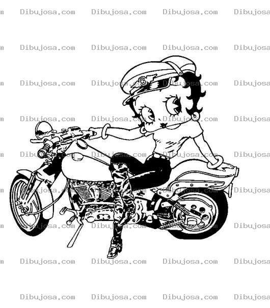 Dibujo para colorear Colorear A Bety Bup E Una Harleydavison