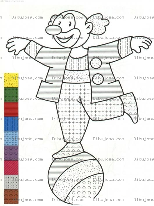 Dibujo para colorear Colorear Payaso Sobre Pelota