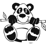 Dibujo para colorear Colorear Oso Panda Con Rama De Bambu