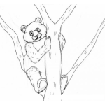 Dibujo para colorear Colorear Osito Trepado En Arbol
