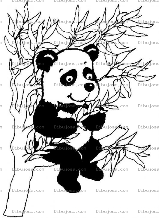 Dibujo para colorear Pintar Oso Pando Sentado En Un Arbolito