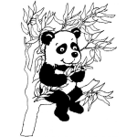 Dibujo para colorear Pintar Oso Pando Sentado En Un Arbolito