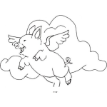 Dibujo para colorear Colorear Marrana Volando