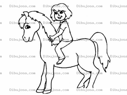Dibujo para colorear Colorear Nina Con Poni