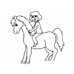 Dibujo para colorear Colorear Nina Con Poni