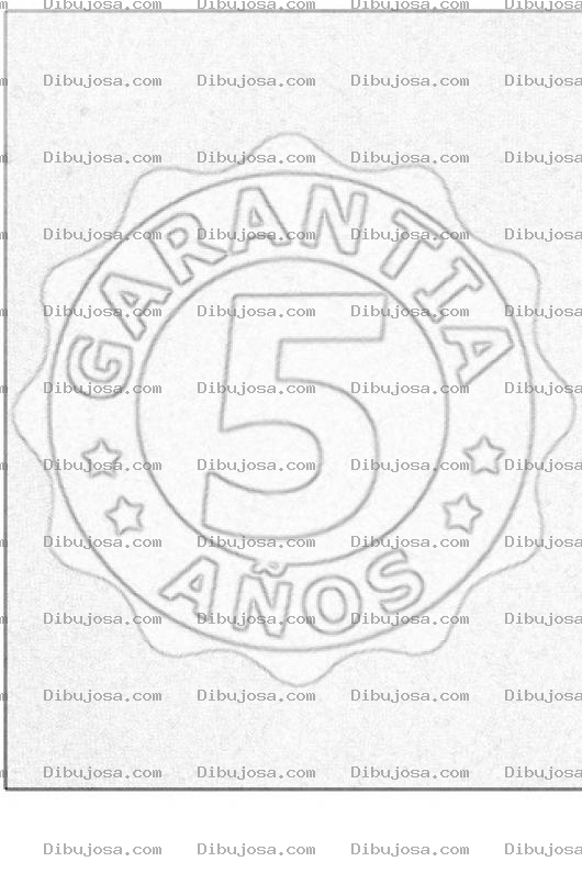 Dibujo para colorear Colorear Sello De Garantia De 5 Anos