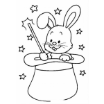 Dibujo para colorear Colorear Conejito En Sombrero De Mago