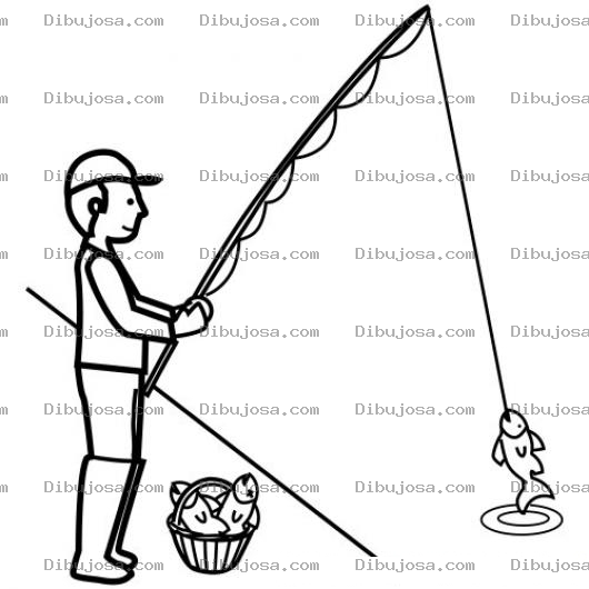 Dibujo para colorear Colorear Pescador