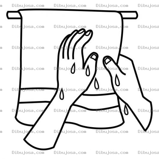 Dibujo para colorear Colorear Secandoce Las Manos En Una Toalla
