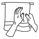 Dibujo para colorear Colorear Secandoce Las Manos En Una Toalla