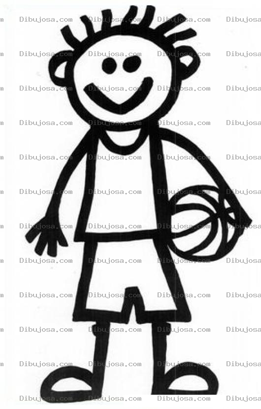Dibujo para colorear Colorear Chico Basquetbolista