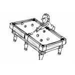 Dibujo para colorear Colorear Jugador De Billar En Una Mesa De Villar