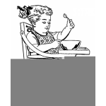 Dibujo para colorear Dibujo De Nena Comiendo En Silla De Bebes