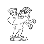 Dibujo para colorear Papa E Hija Para Colorear